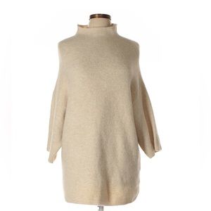 Zara oversize mock neck knit sweater with 3/4 sleeves